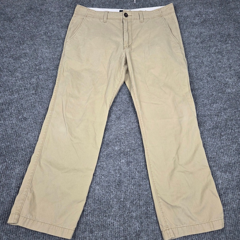 American Eagle Mens Relaxed Straight Khaki Chino Pants Tan 34x30 Cotton 26280
